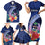 Personalised Guam Liberation Day Family Matching Short Sleeve Bodycon Dress and Hawaiian Shirt Happy 80th Anniversary Fish Hook Mix Tropical Flowers