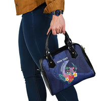 Personalised Guam Liberation Day Shoulder Handbag Happy 80th Anniversary Fish Hook Mix Tropical Flowers LT14 - Polynesian Pride