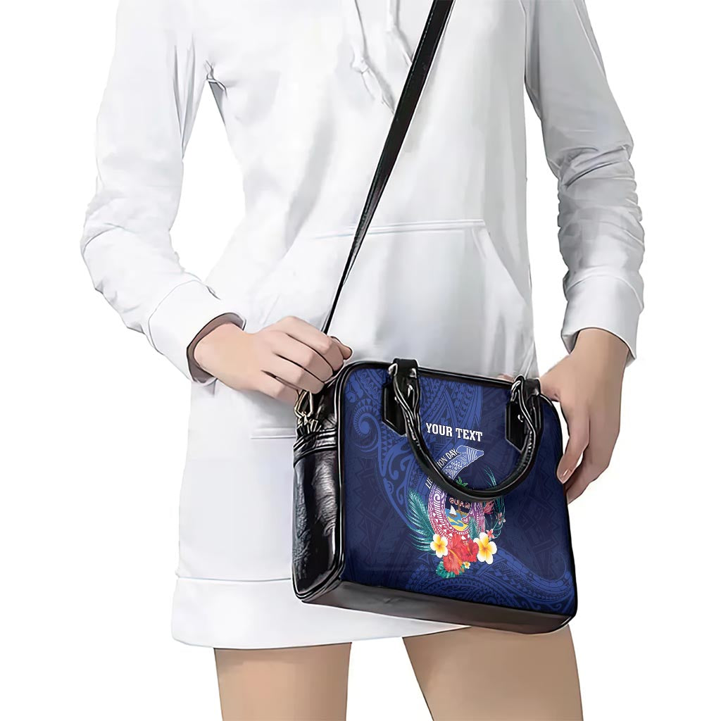 Personalised Guam Liberation Day Shoulder Handbag Happy 80th Anniversary Fish Hook Mix Tropical Flowers LT14 - Polynesian Pride