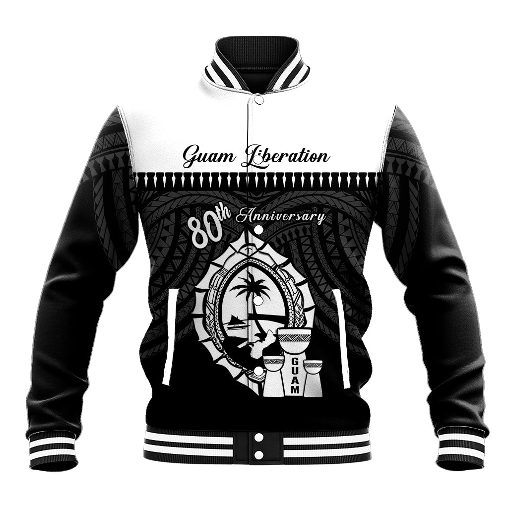 Guam Liberation Day Baseball Jacket Biba Guahan Chamorro 80th Anniversary - Black LT14 Unisex Black - Polynesian Pride