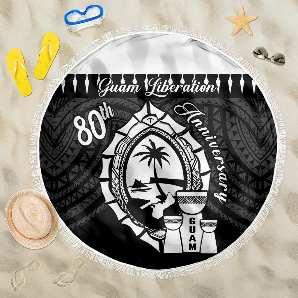 Guam Liberation Day Beach Blanket Biba Guahan Chamorro 80th Anniversary - Black LT14 One Size 150cm Black - Polynesian Pride