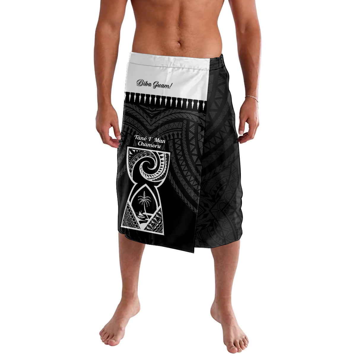Guam Liberation Day Lavalava Biba Guahan Chamorro 80th Anniversary - Black LT14 Black - Polynesian Pride