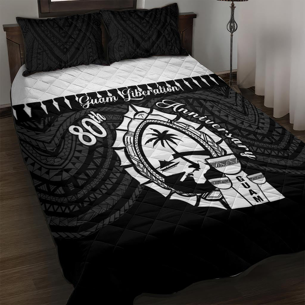 Guam Liberation Day Quilt Bed Set Biba Guahan Chamorro 80th Anniversary - Black LT14 Black - Polynesian Pride