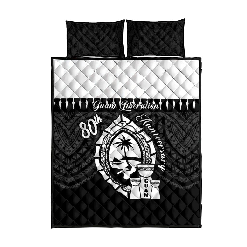 Guam Liberation Day Quilt Bed Set Biba Guahan Chamorro 80th Anniversary - Black LT14 - Polynesian Pride