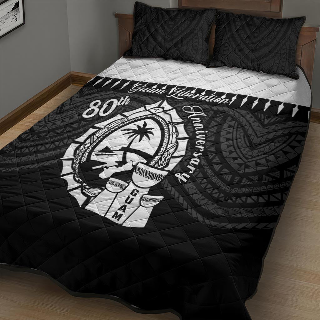 Guam Liberation Day Quilt Bed Set Biba Guahan Chamorro 80th Anniversary - Black LT14 - Polynesian Pride