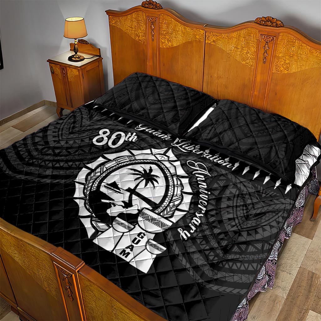 Guam Liberation Day Quilt Bed Set Biba Guahan Chamorro 80th Anniversary - Black LT14 - Polynesian Pride