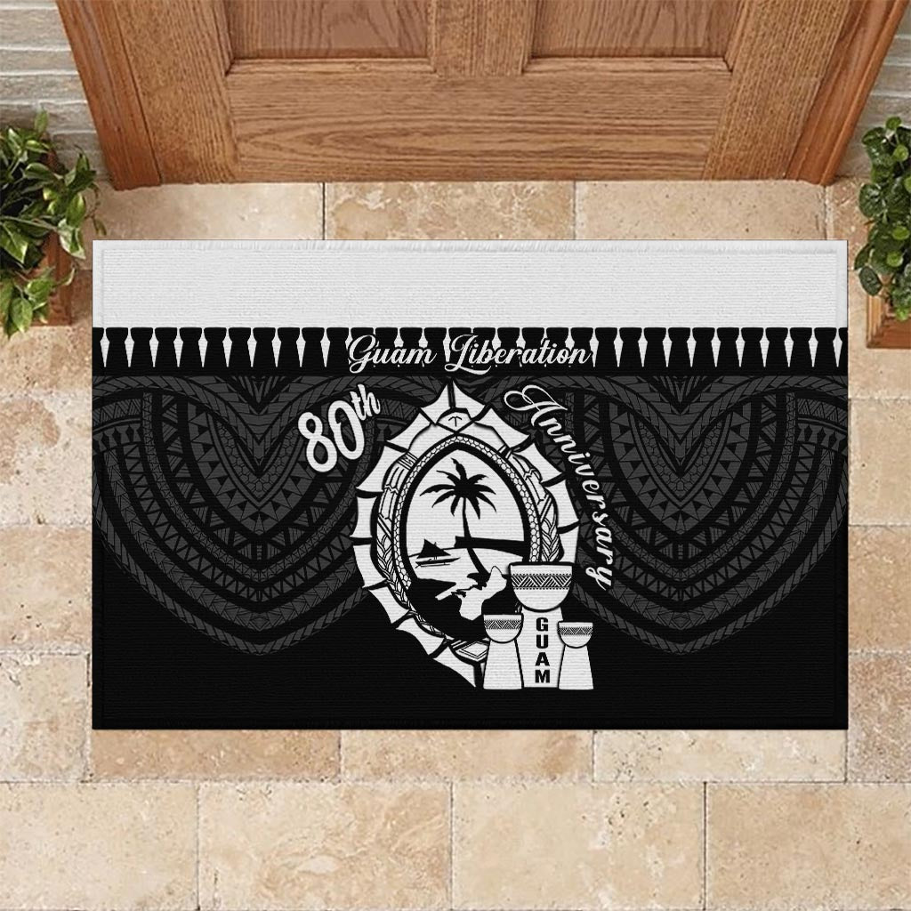 Guam Liberation Day Rubber Doormat Biba Guahan Chamorro 80th Anniversary - Black LT14 - Polynesian Pride