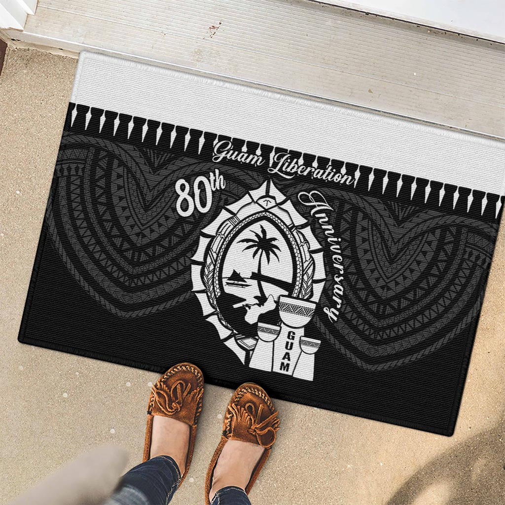 Guam Liberation Day Rubber Doormat Biba Guahan Chamorro 80th Anniversary - Black LT14 - Polynesian Pride