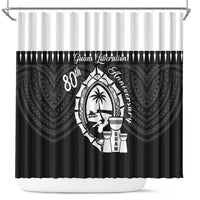 Guam Liberation Day Shower Curtain Biba Guahan Chamorro 80th Anniversary - Black LT14 Black - Polynesian Pride