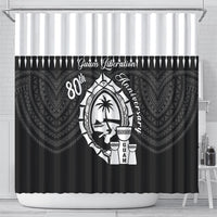 Guam Liberation Day Shower Curtain Biba Guahan Chamorro 80th Anniversary - Black LT14 - Polynesian Pride