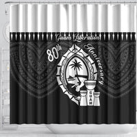 Guam Liberation Day Shower Curtain Biba Guahan Chamorro 80th Anniversary - Black LT14 - Polynesian Pride