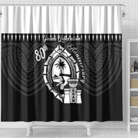 Guam Liberation Day Shower Curtain Biba Guahan Chamorro 80th Anniversary - Black LT14 - Polynesian Pride