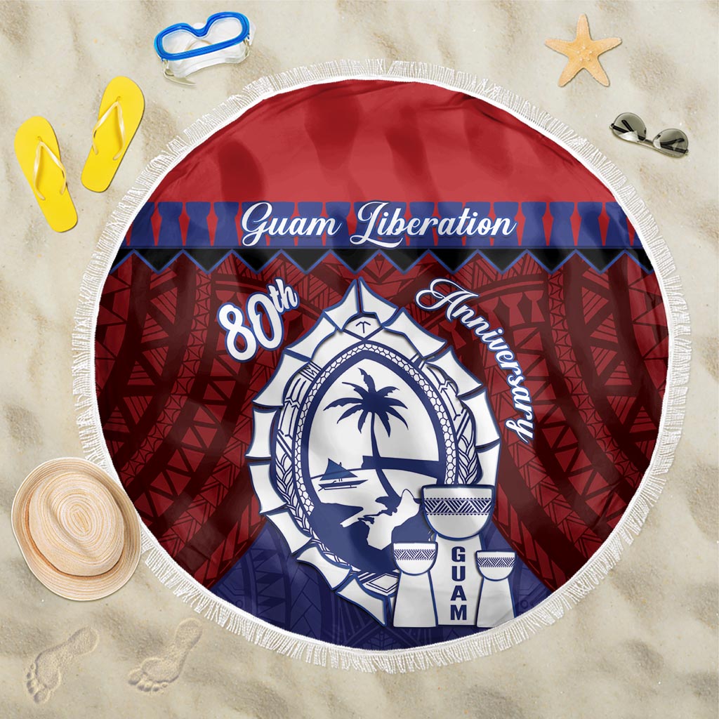 Guam Liberation Day Beach Blanket Biba Guahan Chamorro 80th Anniversary - Blue LT14 One Size 150cm Blue - Polynesian Pride