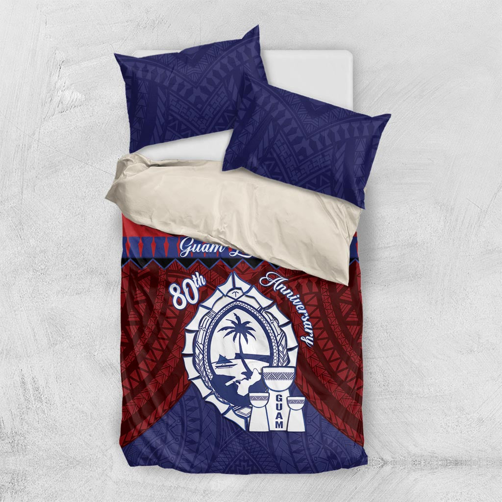 Guam Liberation Day Bedding Set Biba Guahan Chamorro 80th Anniversary - Blue LT14 US Twin 172cm x 218cm Blue - Polynesian Pride