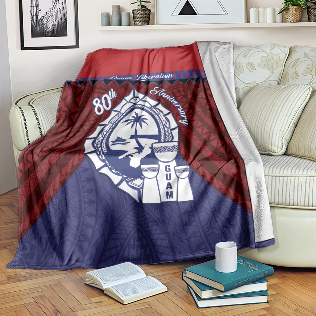 Guam Liberation Day Blanket Biba Guahan Chamorro 80th Anniversary - Blue LT14 Blue - Polynesian Pride