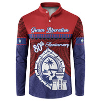 Guam Liberation Day Button Sweatshirt Biba Guahan Chamorro 80th Anniversary - Blue LT14 Blue - Polynesian Pride