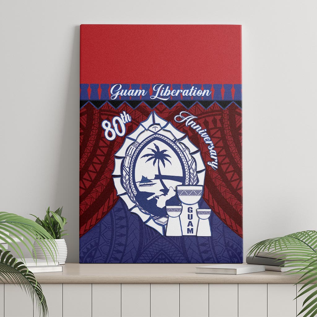 Guam Liberation Day Canvas Wall Art Biba Guahan Chamorro 80th Anniversary - Blue LT14 - Polynesian Pride