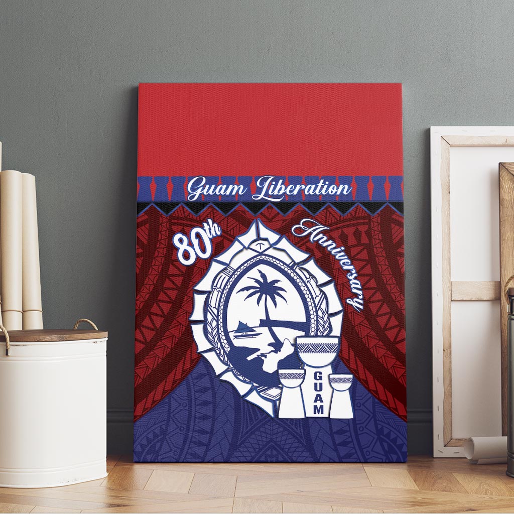 Guam Liberation Day Canvas Wall Art Biba Guahan Chamorro 80th Anniversary - Blue LT14 - Polynesian Pride