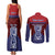 Guam Liberation Day Couples Matching Tank Maxi Dress and Long Sleeve Button Shirt Biba Guahan Chamorro 80th Anniversary - Blue