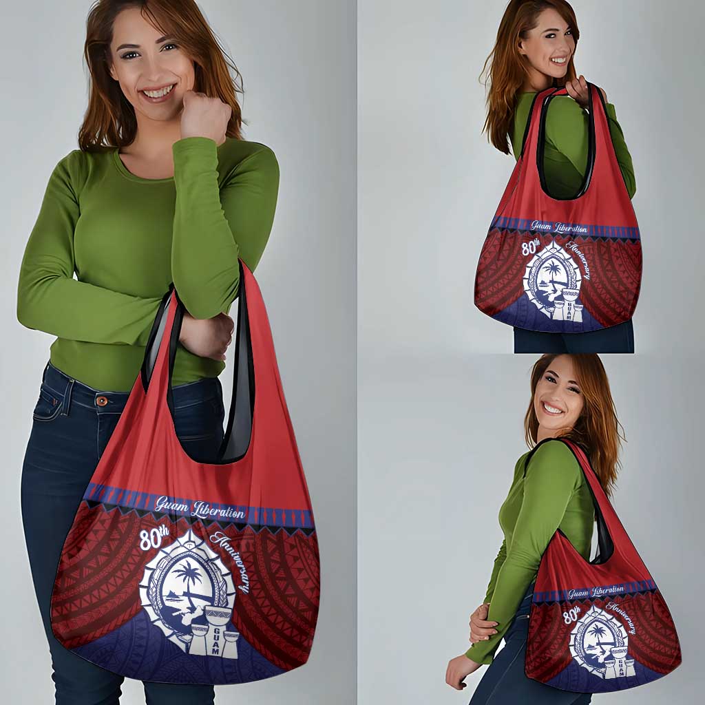 Guam Liberation Day Grocery Bag Biba Guahan Chamorro 80th Anniversary - Blue LT14 - Polynesian Pride