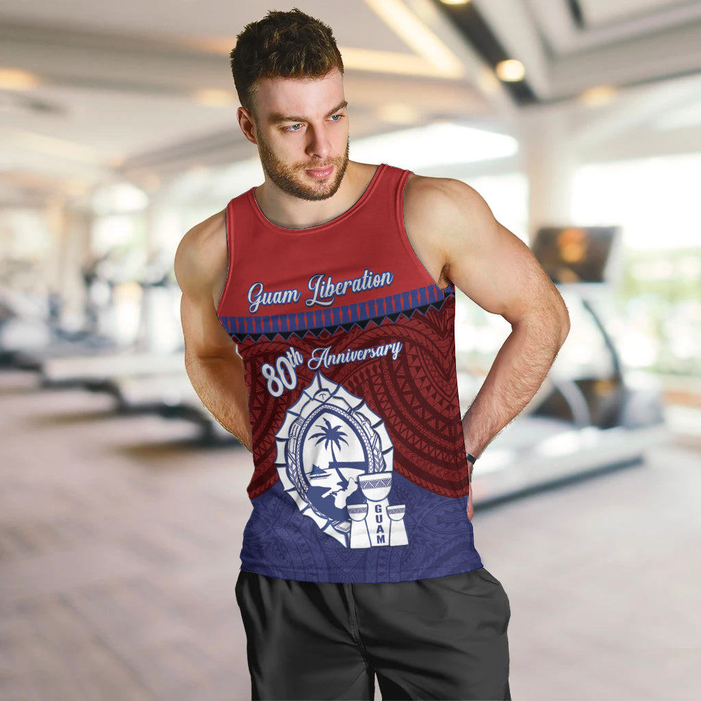 Guam Liberation Day Men Tank Top Biba Guahan Chamorro 80th Anniversary - Blue LT14 Blue - Polynesian Pride