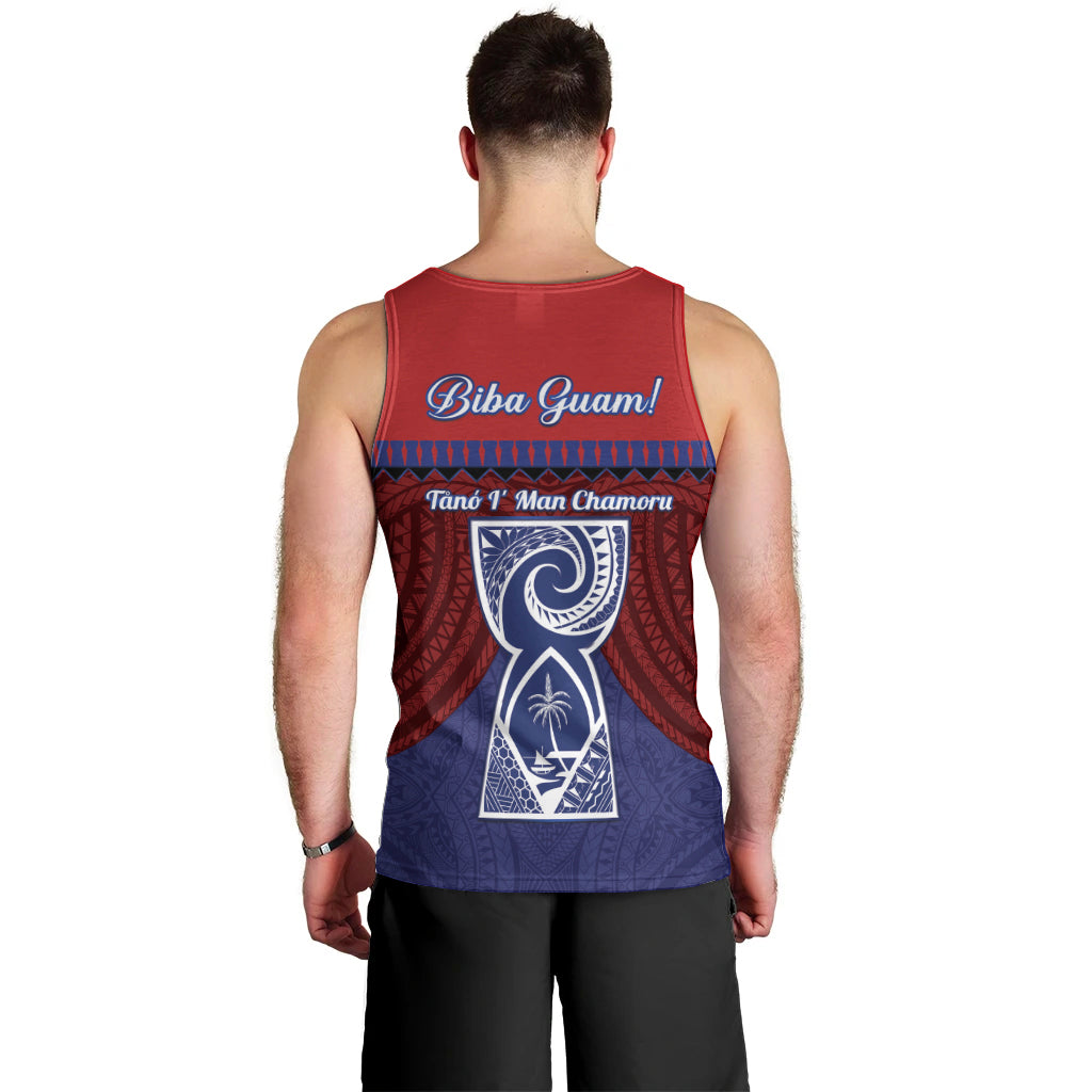 Guam Liberation Day Men Tank Top Biba Guahan Chamorro 80th Anniversary - Blue LT14 - Polynesian Pride