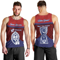Guam Liberation Day Men Tank Top Biba Guahan Chamorro 80th Anniversary - Blue LT14 - Polynesian Pride