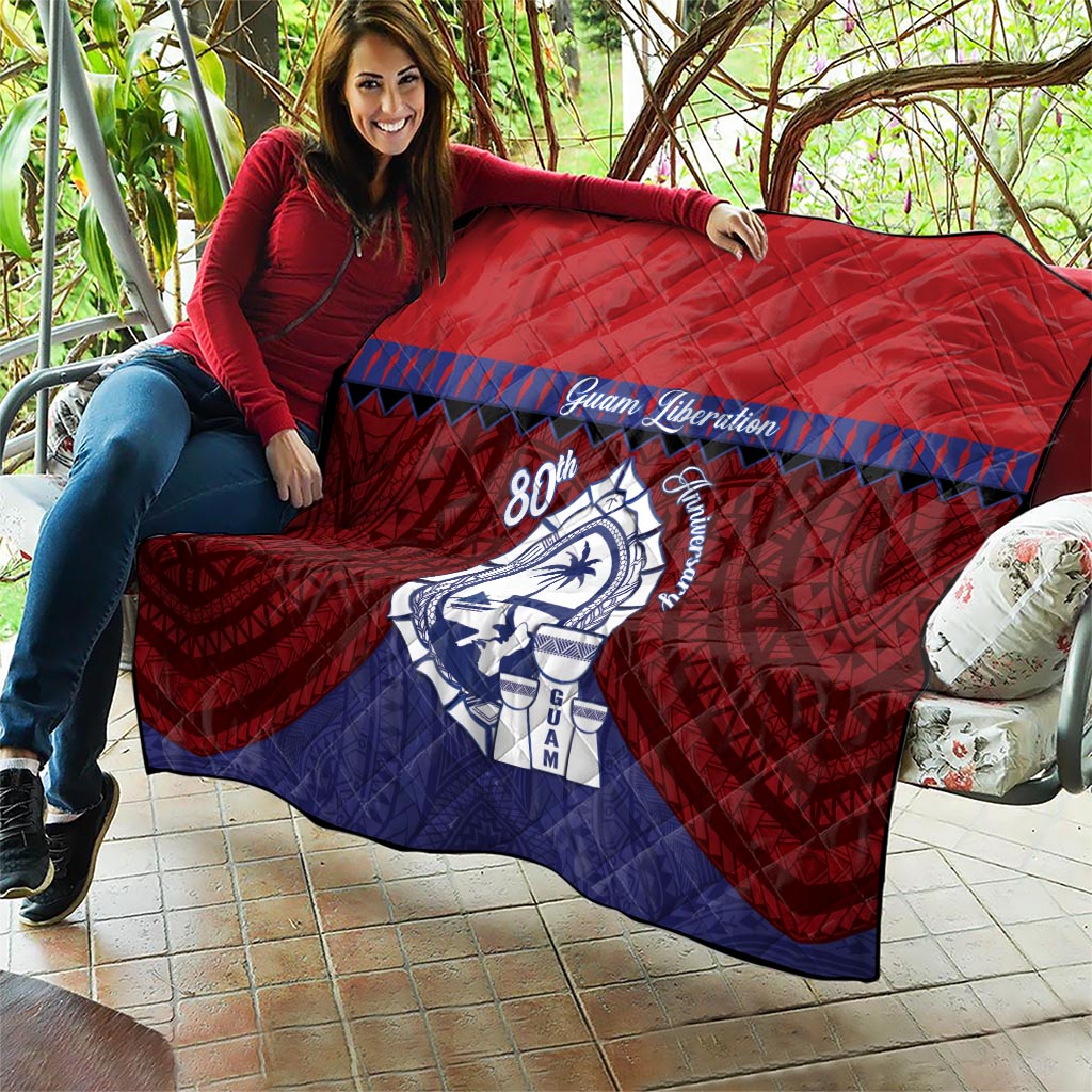 Guam Liberation Day Quilt Biba Guahan Chamorro 80th Anniversary - Blue LT14 - Polynesian Pride