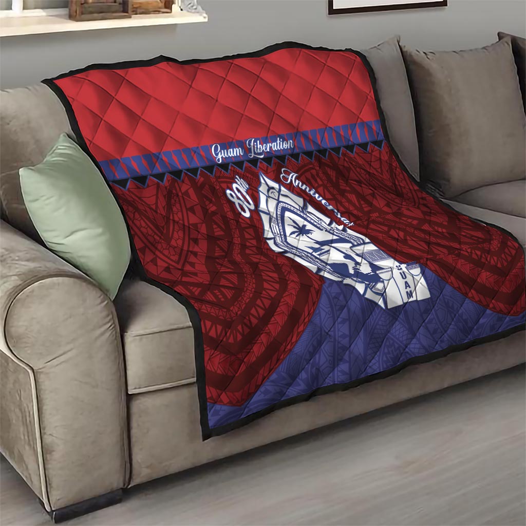 Guam Liberation Day Quilt Biba Guahan Chamorro 80th Anniversary - Blue LT14 - Polynesian Pride