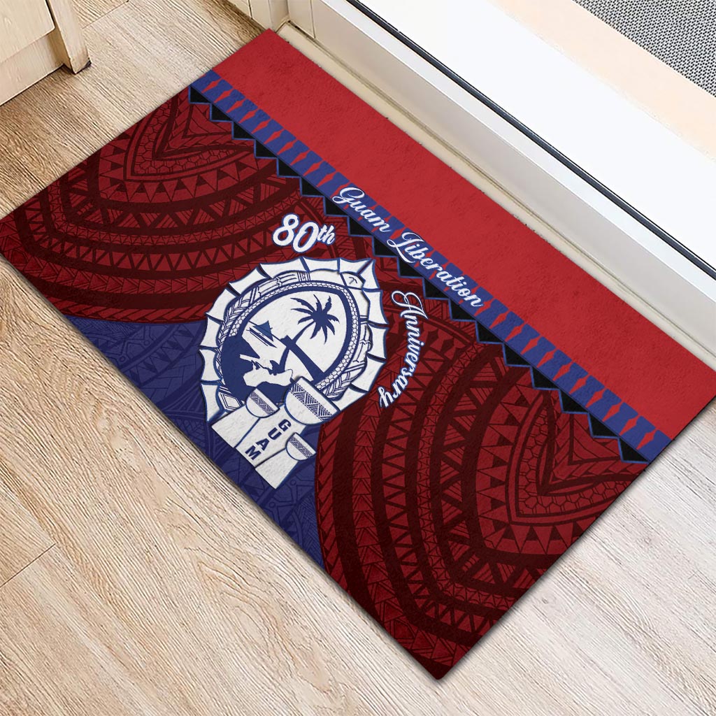 Guam Liberation Day Rubber Doormat Biba Guahan Chamorro 80th Anniversary - Blue LT14 - Polynesian Pride