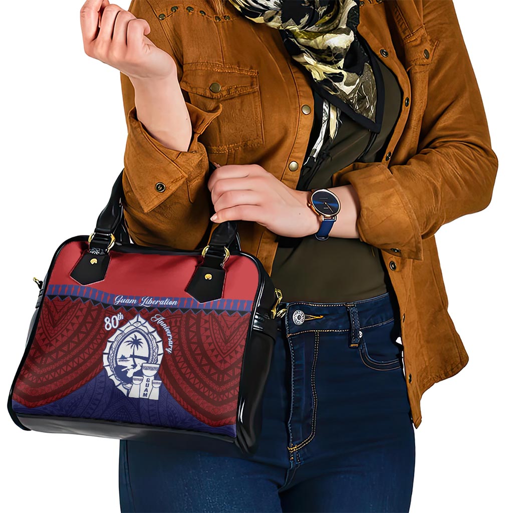 Guam Liberation Day Shoulder Handbag Biba Guahan Chamorro 80th Anniversary - Blue LT14 - Polynesian Pride