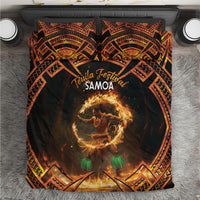 Samoa Teuila 2024 Festival Bedding Set Samoan Siva Afi With Red Gingers LT14 Black - Polynesian Pride