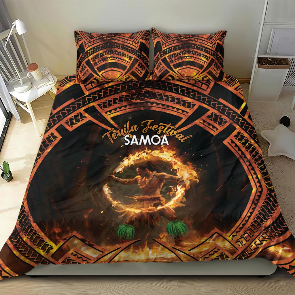Samoa Teuila 2024 Festival Bedding Set Samoan Siva Afi With Red Gingers LT14 - Polynesian Pride