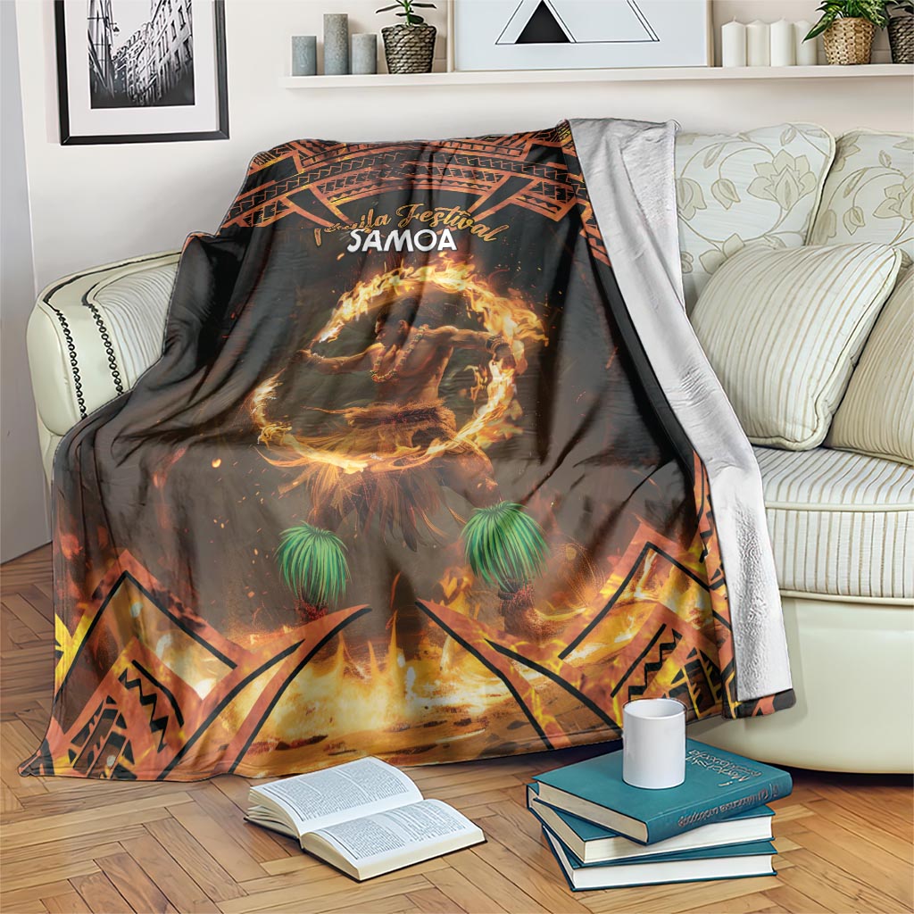 Samoa Teuila 2024 Festival Blanket Samoan Siva Afi With Red Gingers LT14 Black - Polynesian Pride