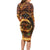 Samoa Teuila 2024 Festival Long Sleeve Bodycon Dress Samoan Siva Afi With Red Gingers