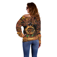 Samoa Teuila 2024 Festival Off Shoulder Sweater Samoan Siva Afi With Red Gingers LT14 - Polynesian Pride