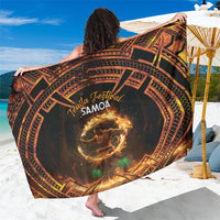 Samoa Teuila 2024 Festival Sarong Samoan Siva Afi With Red Gingers LT14 One Size 44 x 66 inches Black - Polynesian Pride