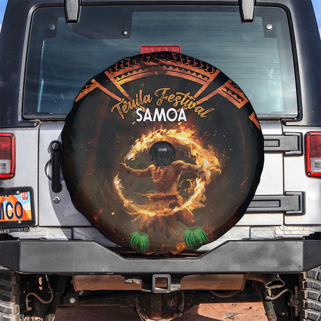 Samoa Teuila 2024 Festival Spare Tire Cover Samoan Siva Afi With Red Gingers