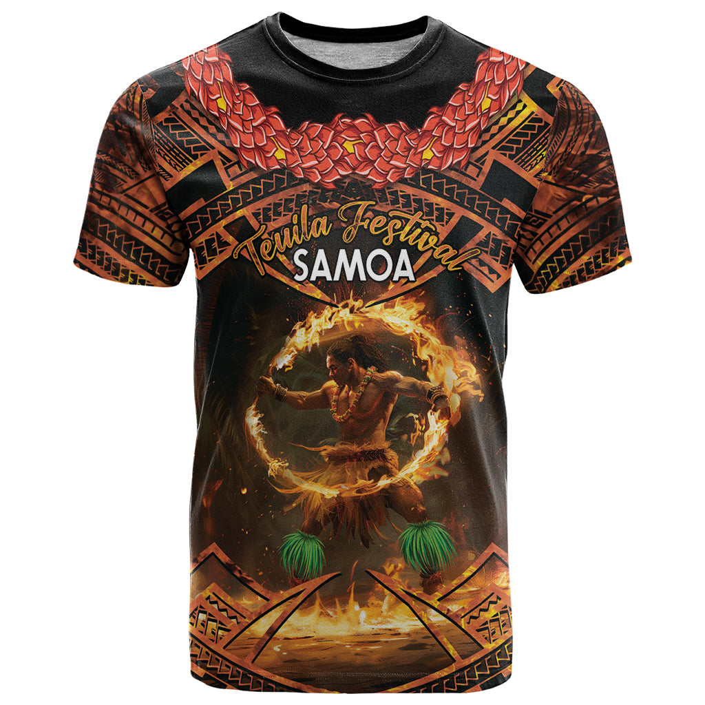 Samoa Teuila 2024 Festival T Shirt Samoan Siva Afi With Red Gingers LT14 Black - Polynesian Pride