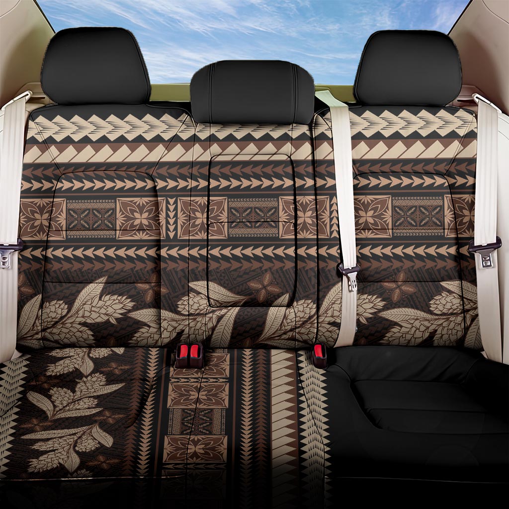 Black Samoa Siapo Teuila Flowers Back Car Seat Cover LT14 One Size Black - Polynesian Pride