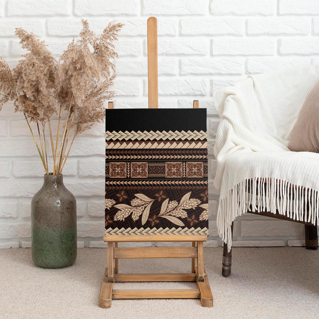 Black Samoa Siapo Teuila Flowers Canvas Wall Art LT14 - Polynesian Pride