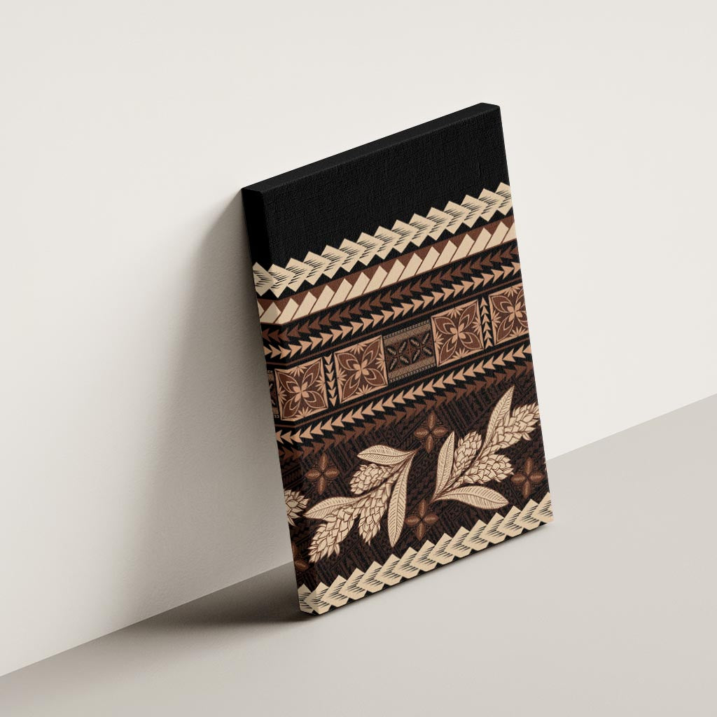 Black Samoa Siapo Teuila Flowers Canvas Wall Art LT14 - Polynesian Pride