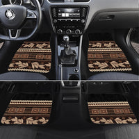 Black Samoa Siapo Teuila Flowers Car Mats LT14 Set 4pcs Black - Polynesian Pride