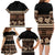 Black Samoa Siapo Teuila Flowers Family Matching Long Sleeve Bodycon Dress and Hawaiian Shirt