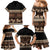 Black Samoa Siapo Teuila Flowers Family Matching Mermaid Dress and Hawaiian Shirt