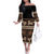 Black Samoa Siapo Teuila Flowers Family Matching Off The Shoulder Long Sleeve Dress and Hawaiian Shirt