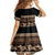 Black Samoa Siapo Teuila Flowers Family Matching Off Shoulder Short Dress and Hawaiian Shirt