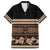 Black Samoa Siapo Teuila Flowers Family Matching Puletasi and Hawaiian Shirt