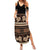 Black Samoa Siapo Teuila Flowers Family Matching Summer Maxi Dress and Hawaiian Shirt