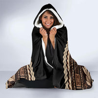 Black Samoa Siapo Teuila Flowers Hooded Blanket LT14 - Polynesian Pride